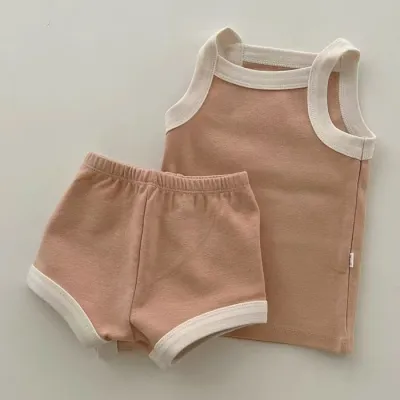 Kids Cute Camisole Shorts Set for Girls 3-14T Cotton Sleeveless Two Piece Pullover