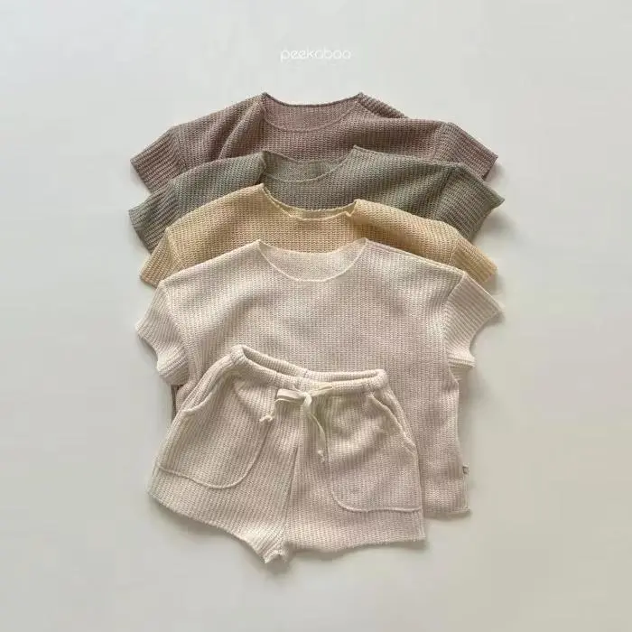 Kids Casual Short-Sleeved Homewear Knitted Set for Girls