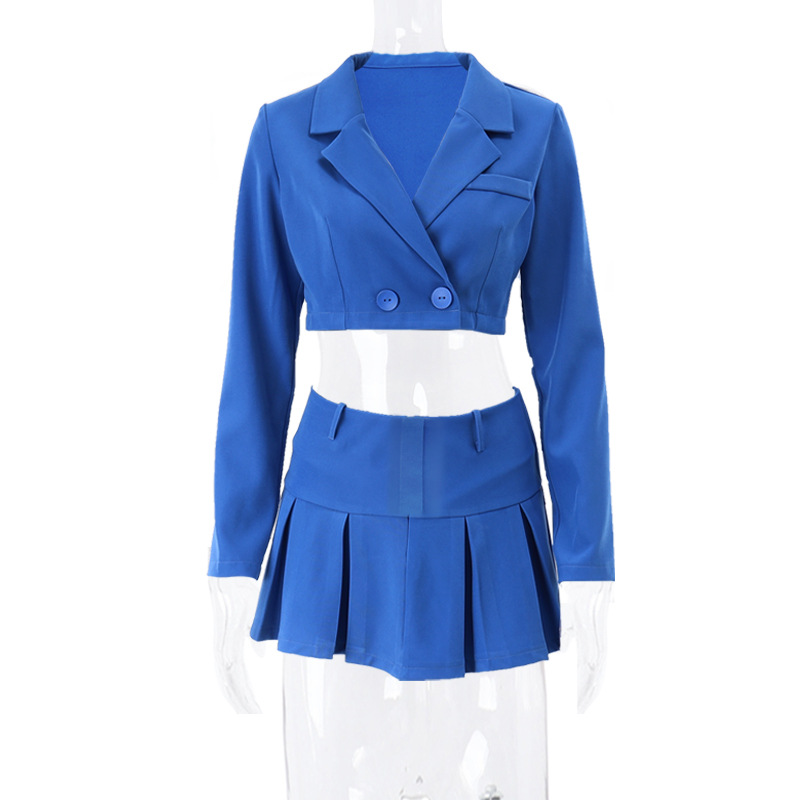 Wholesale Women Casual Short Long Sleeve Suit Top And High