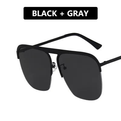 Women Retro Half Frame Gradient Color UV Blocking Sunglasses