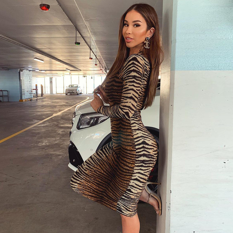 Wholesale Fashion Women Autumn Tiger Leopard Long-Sleeved