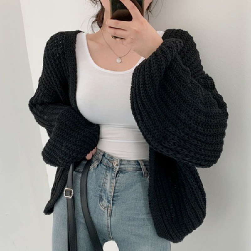 Wholesale Women Autumn Lazy V-Neck Loose Casual Solid Color
