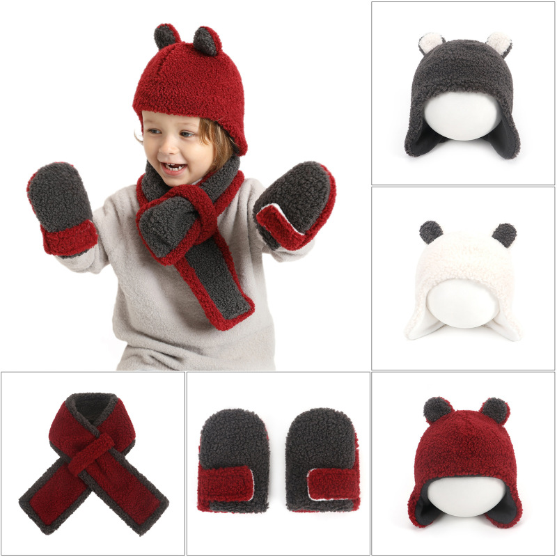 Wholesale Kids Toddler Girl Boys Hat And Scarf Gloves Set