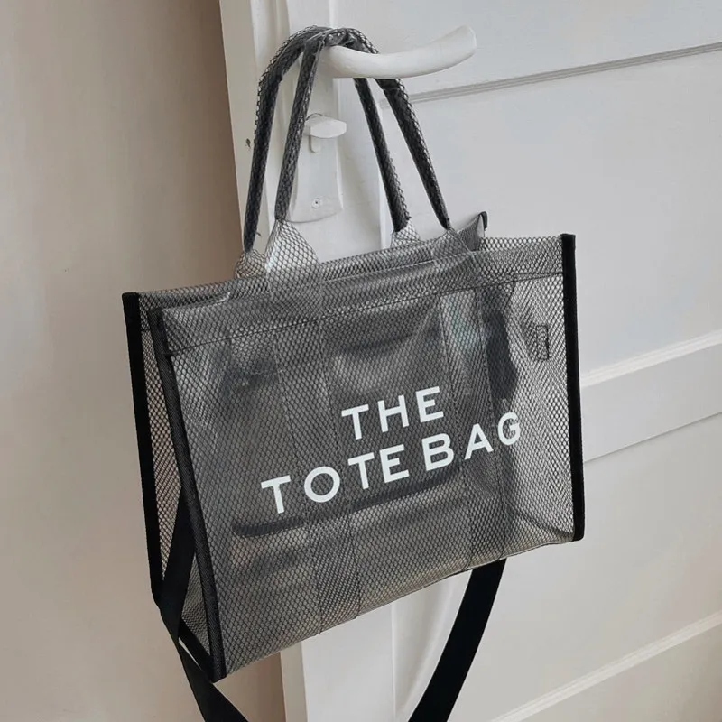 Women Fashion PVC Transparent Jelly Large Capacity Holding Bag Tote