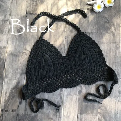 Women Crochet Knit Bikini Wrap Split Swim Top