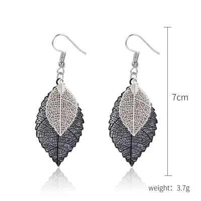 Wholesale Women Fashion Personality Hollow Out Leaf Earrings