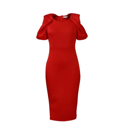 Women Simple Solid Color Sexy Dress