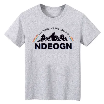 Men Casual Round Neck Short Sleeve Letter Print Slimt T-Shirt