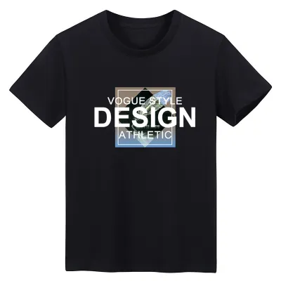 Men Casual Round Neck Short Sleeve Letter Print Slimt T-Shirt