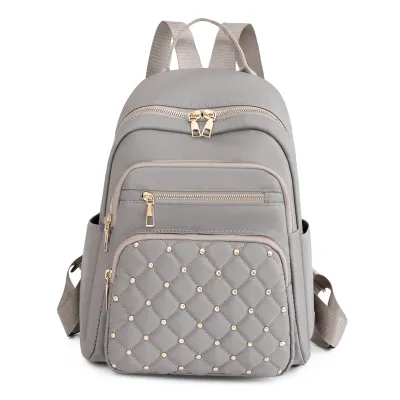 Women Fashion Embroidered Thread Oxford Backpack Nylon Polyester