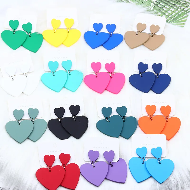 Wholesale Simple Heart Pendant Earrings for Women
