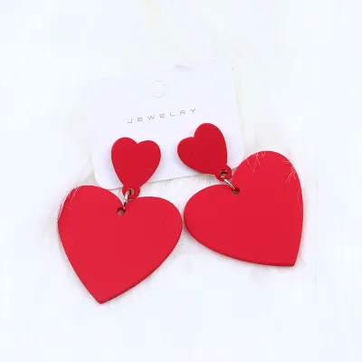 Wholesale Simple Heart Pendant Earrings for Women