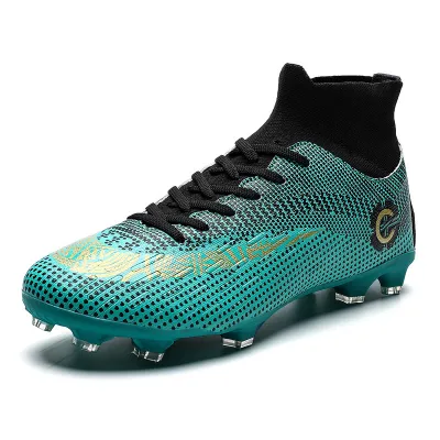 Men Fashion High Top Football Hard Sole Long Spike Short Spike Sneakers