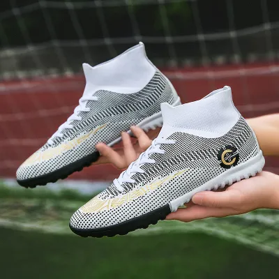 Men Fashion High Top Football Hard Sole Long Spike Short Spike Sneakers