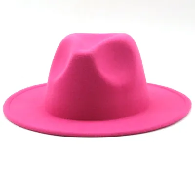 Women Men Retro Solid Color Fedora Hat for Autumn Winter