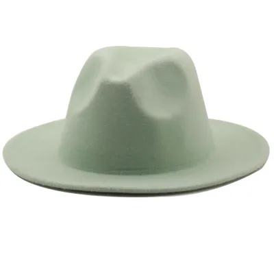 Women Men Retro Solid Color Fedora Hat for Autumn Winter
