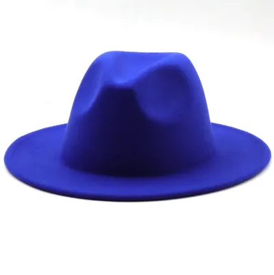 Women Men Retro Solid Color Fedora Hat for Autumn Winter