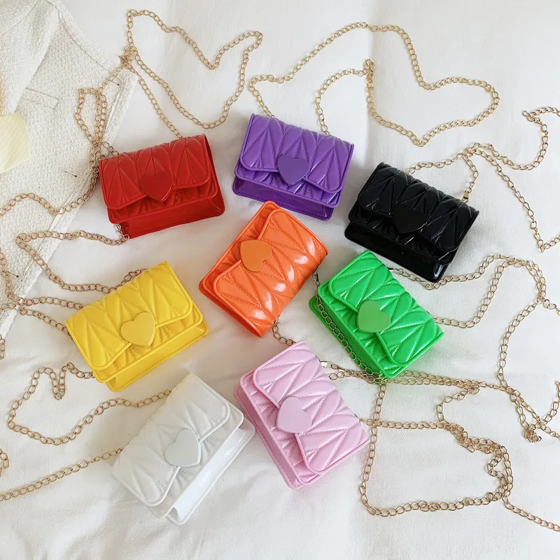 Kids Heart-shaped Silicone PVC Crossbody Bag with Magnetic Buckle