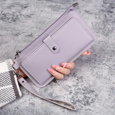 Women Long Multifunctional Multi-Card Zipper Buckle PU Leather Wallet