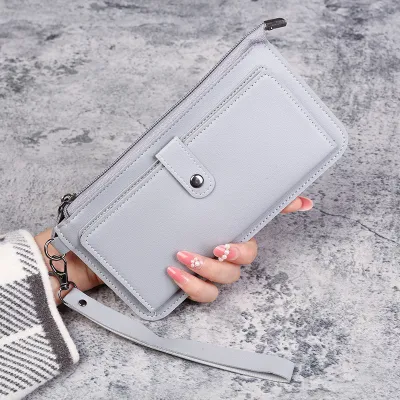 Women Long Multifunctional Multi-Card Zipper Buckle PU Leather Wallet