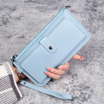 Women Long Multifunctional Multi-Card Zipper Buckle PU Leather Wallet