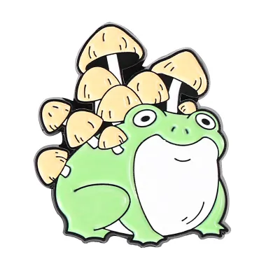Wholesale Cartoon Frog Mushroom Floral Drip Oil Metal Brooch