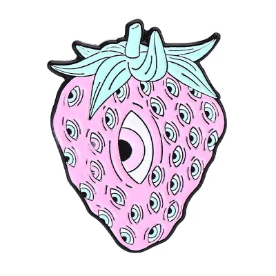Wholesale Horror Fruit Butterfly Skull Strawberry Mushroom Head Skull Mask Personality Funny Alloy Drip Oil Brooch