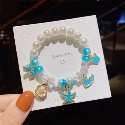 Children Kids Toddlers Cartoon Pearl Beaded Bracelet