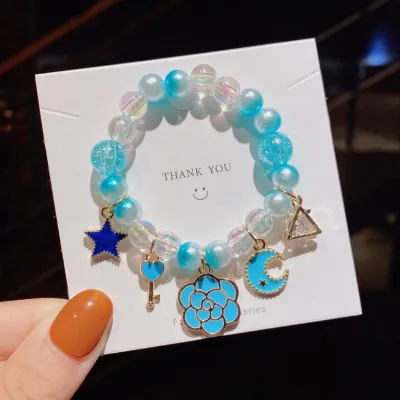 Children Kids Toddlers Cartoon Pearl Beaded Bracelet