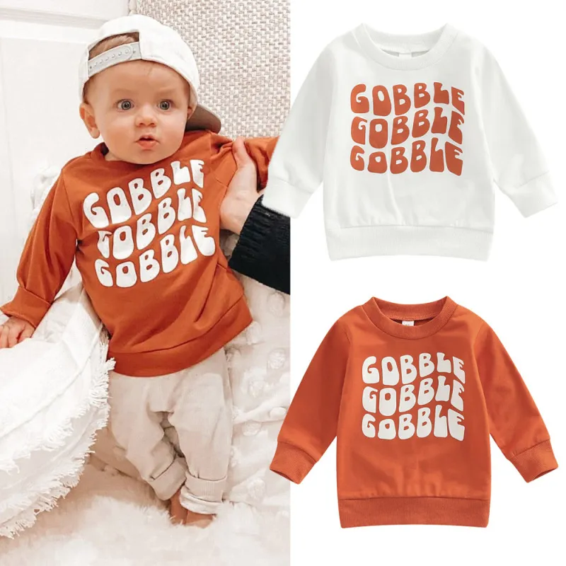 Toddlers Newborn Baby Girls Boys Letter Round Neck Long-Sleeved Cotton Sweatshirt