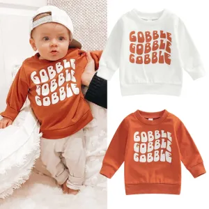Toddlers Newborn Baby Girls Boys Letter Round Neck Long-Sleeved Cotton Sweatshirt