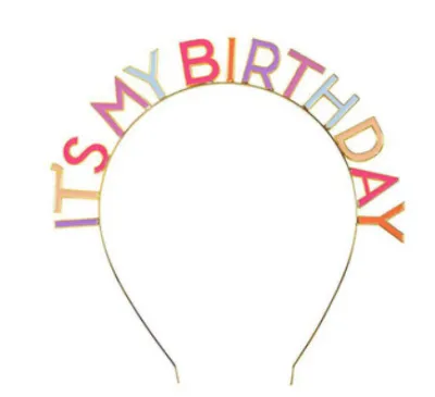 Wholesale Fashion Letter It'S My Birthday Drip Oil Rainbow Birthday Headband