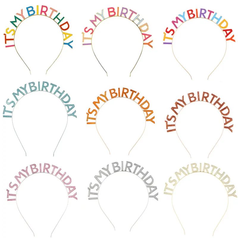 Wholesale Fashion Letter It'S My Birthday Drip Oil Rainbow Birthday Headband
