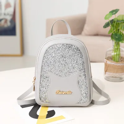 Women Fashion Sequin Cat PU Backpack Small Animal Pattern