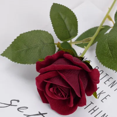 Single Flannel Simulation Rose Flower Home Wedding Hotel Valentine Gift