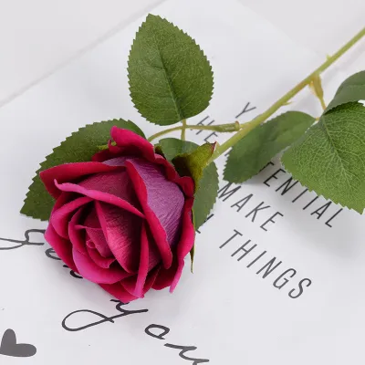 Single Flannel Simulation Rose Flower Home Wedding Hotel Valentine Gift