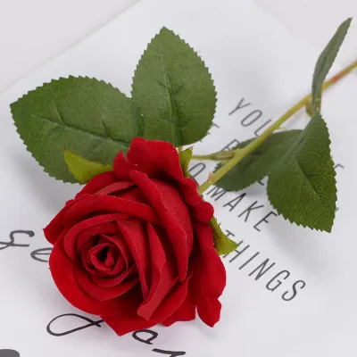 Single Flannel Simulation Rose Flower Home Wedding Hotel Valentine Gift