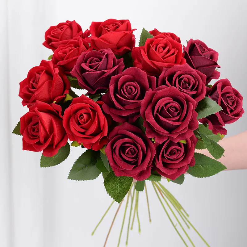 Single Flannel Simulation Rose Flower Home Wedding Hotel Valentine Gift