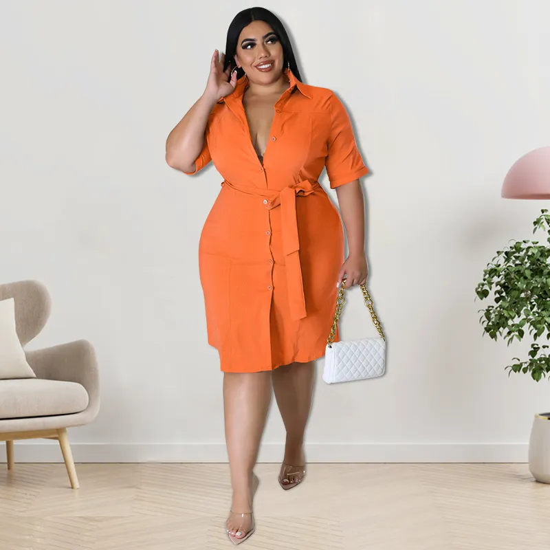 4XL 5XL Plus Size Dresses for Women Full Sleeve High Waisted A Line Autumn  Fall New Causal Daily Wear Vestidos Mujer Dress Big Color: Orange Dress,  Size: 4XL