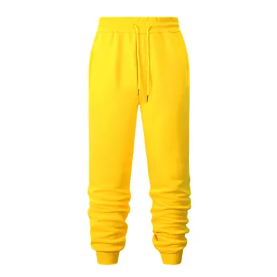 Men Autumn Winter Casual Solid Color Loose Lace Up Sports Pants
