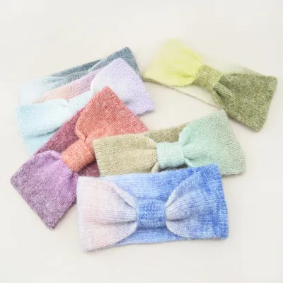 Wholesale Women Fashion Knitted Bow Gradient Color Sports Headband