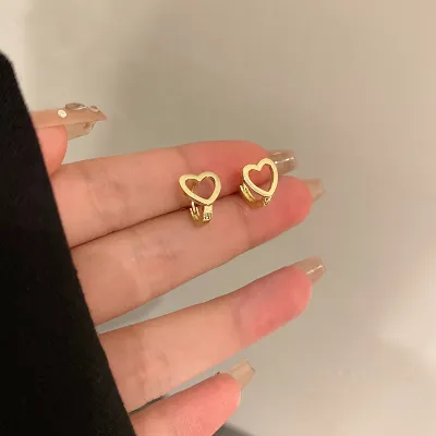 Wholesale Women Simple Silver Needle Metal Geometric Earrings