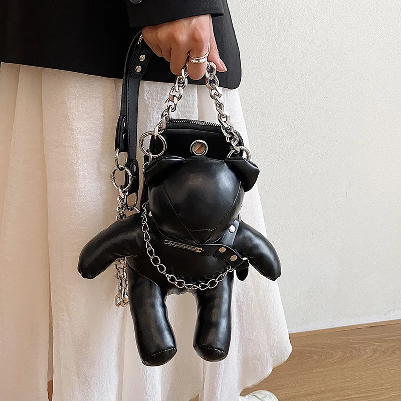 Women's Fashion Cartoon Bear Shaped Shoulder Chain Bag Crossbody Bag