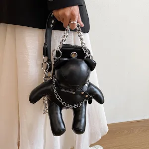 Women's Fashion Cartoon Bear Shaped Shoulder Chain Bag Crossbody Bag