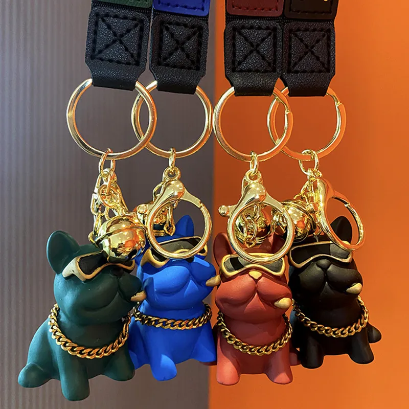 Cartoon Bulldog Keychain Resin Personality Keychain