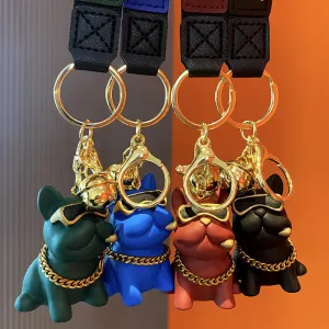 Cartoon Bulldog Keychain Resin Personality Keychain