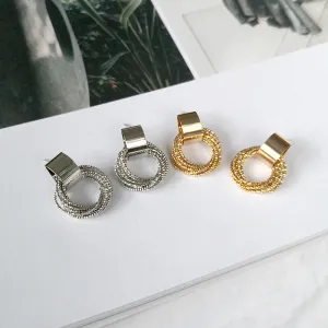 Wholesale Women Fashion Multilayer Winding Stud Earrings Copper Geometric