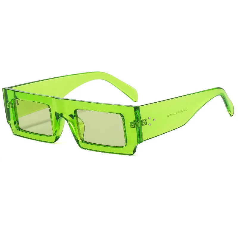 Fashion Square Candy Color Bright Stud Sunglasses PC Frame