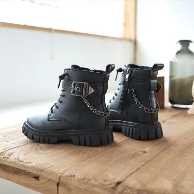 Children Kids Toddlers Girls Warm PU Leather Soft Bottom Ankle Boots