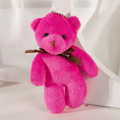 Bow Tie Little Bear Doll Pendant Plush Toy Keychain for Kids
